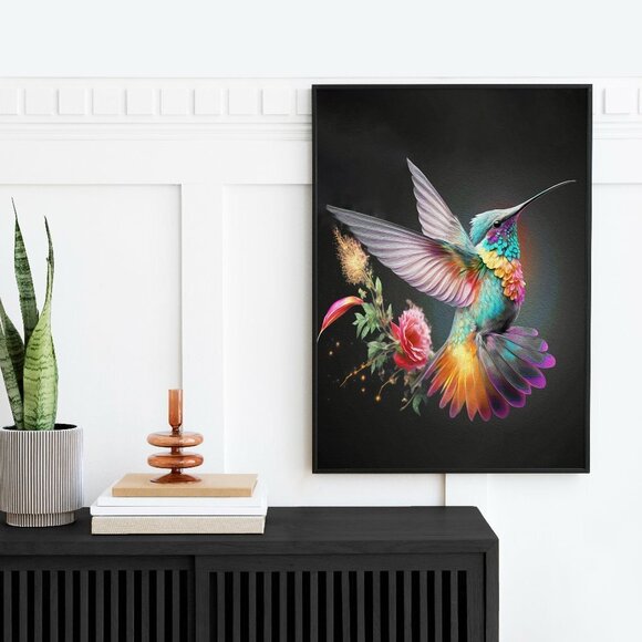 20x30 Hummingbird Watercolor Oil Painting Art Poster‎ Print - Picture 1 of 5
